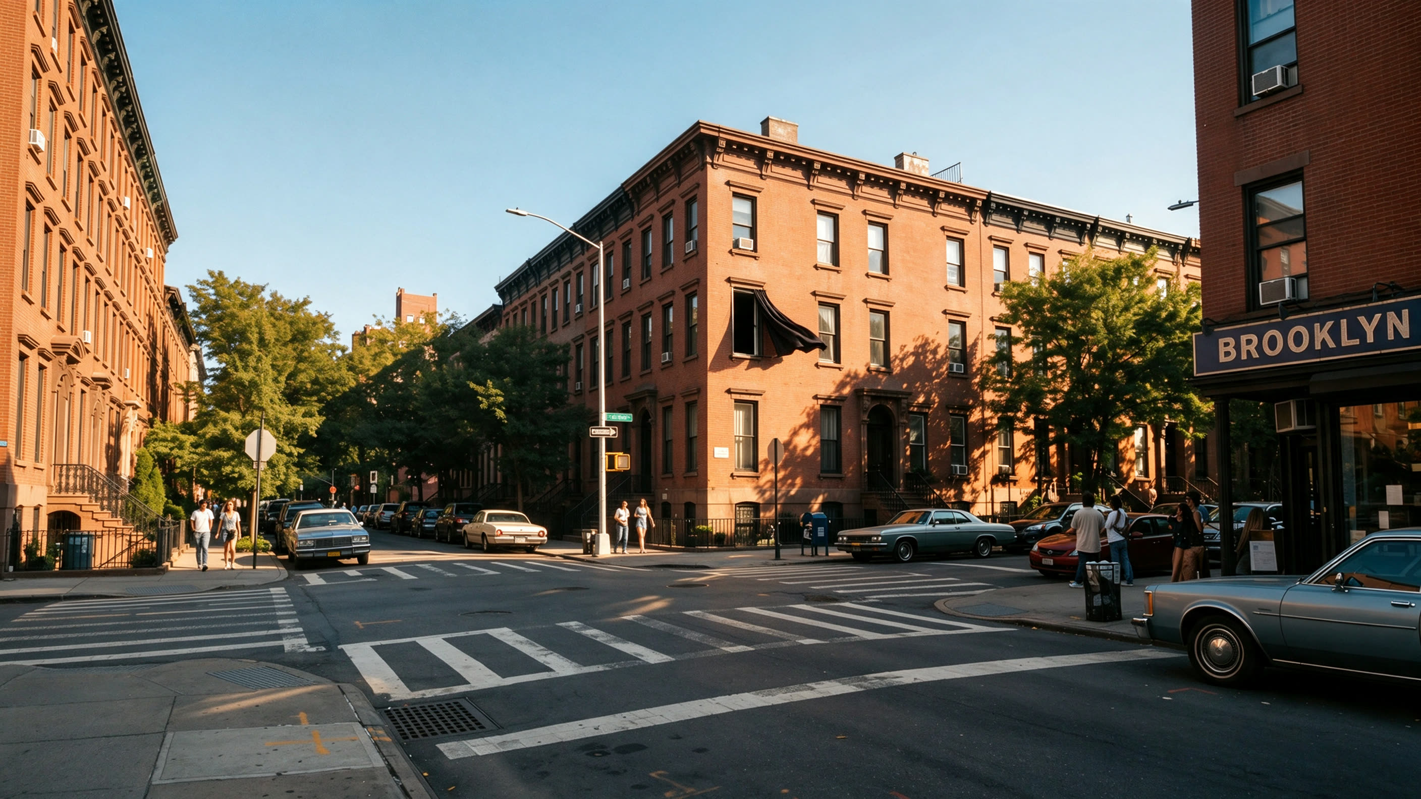 Sunlit Brooklyn street